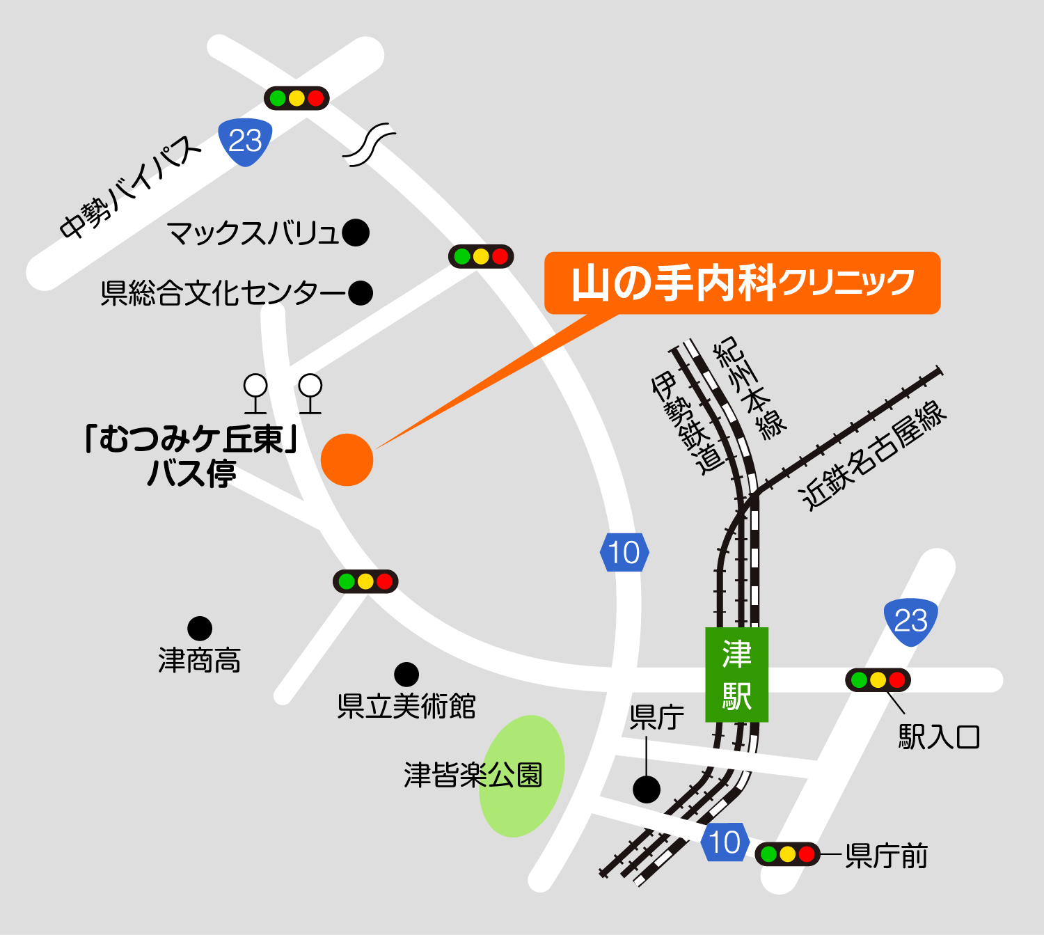 山の手内科クリニック地図